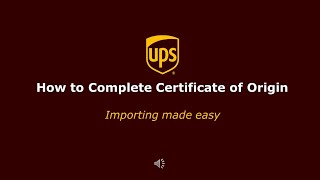 USMCA Certificate of Origin Completion Training Video [upl. by Earissed]