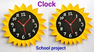 Clock making using cardboard  Clock model idea for School project  How to make wall clock easy [upl. by Shipley]