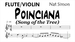 Poinciana Flute Violin Sheet Music Backing Track Play Along Partitura [upl. by Anawed]