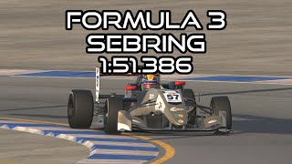 iRacing F3 24S1  Week 9 Sebring Hotlap [upl. by Nomma]