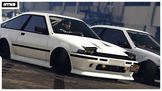 GTA V  Futo GTX Drift Build Togue amp Tandem Review Toyota Corolla AE86 [upl. by Haduj]