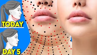 DOUBLE CHIN FAT amp FACE LIFT  5DAY FACE WORKOUT CHALLENGE [upl. by Aivatal]