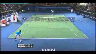 Roger Federer vs Tomas Berdych ATP Semifinals Dubai Tennis 2013 [upl. by Crockett]