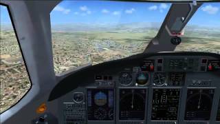 Cessna Citation X landing at Livermore Mun KLVK Cockpit view FSX [upl. by Giorgi984]