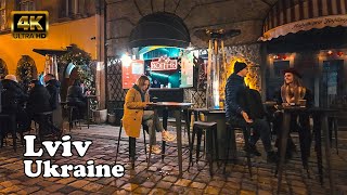 Sounds of the Evening Streets of Lviv Walking Tour 4K Ukraine 2023 [upl. by Geffner934]