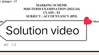 class 11 accountancy question paper solution  Mid term paper 202324  2692023  morning shift [upl. by Erde]