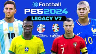 PES 2024 LEGACY V7  Option File PES 2021 actualizado al 2024  Tutorial PS4  PS5  PC [upl. by Kcin]