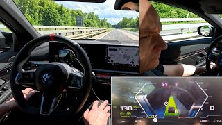 BMW i5 Highway Assistant Driving Assistant Professional with Lane Change Assist Plus RealLife [upl. by Thorstein]