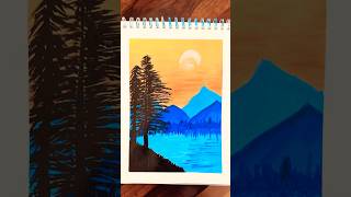 Simple Drawing 13  art drawing shortsfeed ytshorts AnuTheArtist artwork sunset subscribe [upl. by Harikahs]