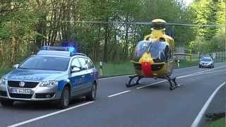 EC 135 RTH Christoph 23 auf der L 288 bei Westerburg [upl. by Chivers]