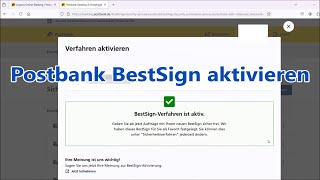 Postbank BestSign aktivieren Anleitung deutsch [upl. by Adaynek667]