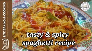 tasty amp spicy spaghetti recipehow to make spaghettiLite baking and cooking [upl. by Abas]