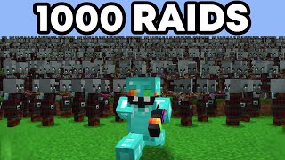 I Won 1000 Raids in Minecraft [upl. by Anerac]