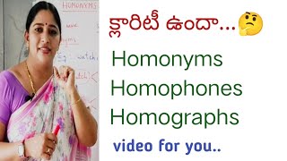 Homonyms Homophones Homographs [upl. by Yrot]