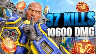 Gibraltar 37 Kills and 10600 Damage Gameplay Wins  Apex Legends No Commentary [upl. by Ahsinyd]