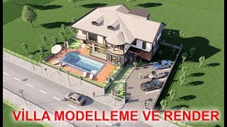 SKETCHUP BAŞTAN SONA VİLLA MODELLEME ve RENDER [upl. by Meng361]