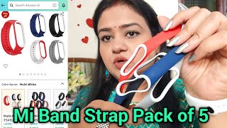 Affordable MI BAND 4 Strap On Amazon  Amazon Shopping Haul  Sounce mi band 4 watch Strap Amazon [upl. by Cornie]