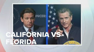 California vs Florida The Gavin Newsom and Ron DeSantis debate [upl. by Innos]