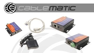 Módulo T24 RS232 RS485 serie a ethernet TCPIP con carcasa distribuido por CABLEMATIC ® [upl. by Atimad826]