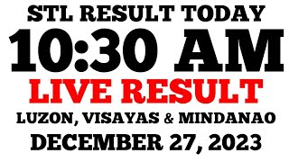 STL Result Today 1030AM Draw December 27 2023 Wednesday STL LIVE Result Luzon Visayas and Mindanao [upl. by Oiralih269]