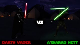 Darth Vader VS ASharad Hett STAR WARS  Jedi Academy  Movie Duels 1080p 60fps [upl. by Sherlock]