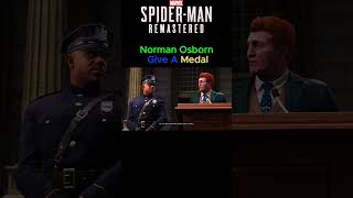 Norman Osborn give a medal to officer davis shorts gaming marvelcharacter spidermangameplay [upl. by Couture]