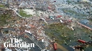 Hurricane Dorian aerial footage shows Bahamas destruction [upl. by Sualakcin]