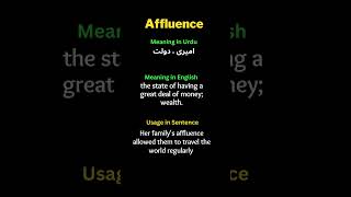 17 Affluence english vocaulary englishlearning easyshorts css pms [upl. by Enneite]