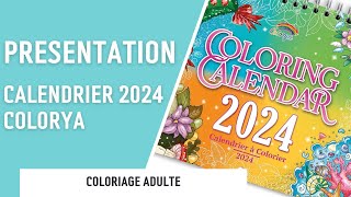 PRESENTATION  Calendrier à colorier 2024  Colorya [upl. by Floro]