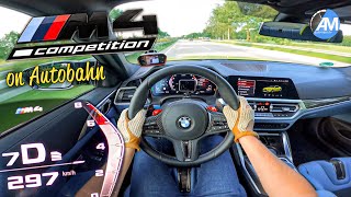 BMW M4 Competition  0300 kmh on unlimited Autobahn🏁  by Automann in 4K [upl. by Alyahc186]