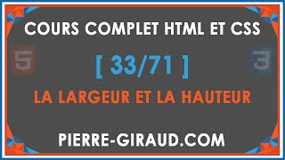 COURS COMPLET HTML ET CSS 3371  Largeur et hauteur en CSS [upl. by Emmanuel198]