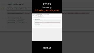 Fix Unicode UTF error in Python Pandas python pythonprogramming datascience pythontutorial code [upl. by Prouty]