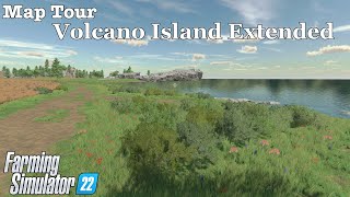 Map Tour  Volcano Island Extended  Farming Simulator 22 [upl. by Airitac244]