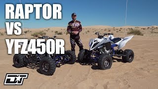 2019 Yamaha Raptor 700R and 2019 Yamaha YFZ450R Walk Around amp Comparison [upl. by Irena636]