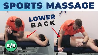 Sports Massage Tutorial  Working On The Lower Back  Soft Tissue Mobilization Techniques [upl. by Trellas201]