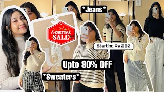 HUGE Urbanic Haul Starting Rs220Christmas Sale haul Upto 80 OFF SweatersJeans ampMoreRenigraphy [upl. by Nyar]