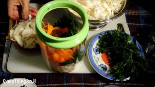 pickled cabbage and carrots  כרוב חמוץ עם גזר [upl. by Nidraj]