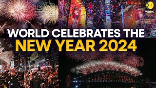 Happy New Year 2024 LIVE Firework displays and New Years Eve events from around the world  WION [upl. by Ackerley163]