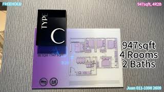 Milla Residence  Quartz WM Type C 947sqft 4 Rooms 2 Bathrooms showroom tour [upl. by Leirbag943]