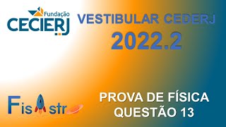 VESTIBULAR CEDERJ 20222  QUESTÃO 13  FÍSICA [upl. by Ryun]