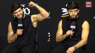 Arman Tsarukyan gets BOOED amp TROLLED by fans at UFC 300 QampA [upl. by Tnomal]