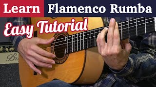 Learn Flamenco Rumba on guitar  Easy Strumming tutorial in 3 steps [upl. by Estrella938]