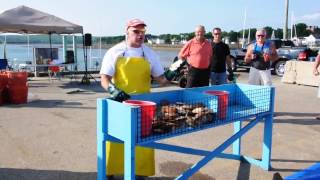 Scallop Shucking Demonstration at Digby Scallop Days [upl. by Ymot119]