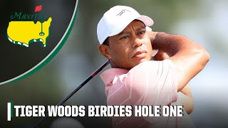 Tiger birdies first hole at the 2024 Masters  Golf on ESPN [upl. by Eladnek]