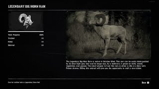 Legendary Big Horn Ram  How To Get Legendary Ram Hide In Red Dead Redemption 2 [upl. by Quick517]