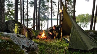 4 Days Bushcraft Trip  Canvas Shelter  Camp Craft and Cooking [upl. by Redyr]