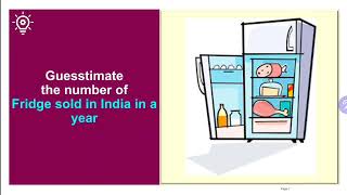 Guesstimate 2  Number of Fridge Refrigerator sold in India in a year [upl. by Wyon]