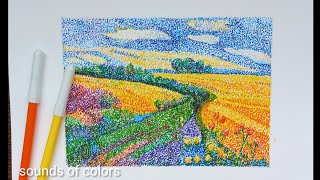 pointillism drawing nature  pointillism for beginners [upl. by Graeme]