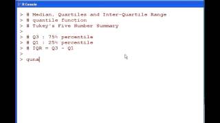 R Tutorial  Median Quartiles and IQR [upl. by Eleonora]