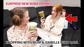 SHOPPING WITH MUM amp ISABELLE PLUS HAUL amp SURPRISE NEW BOBA DRINKS [upl. by Meggi389]